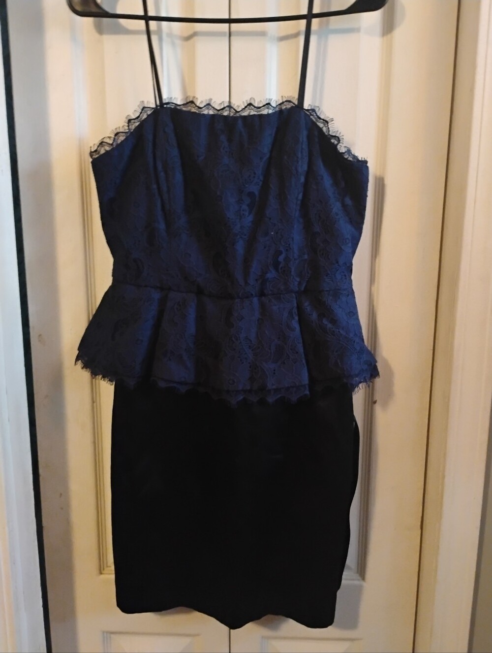 Kate Young for Target Navy Blue & Black Lace Peplum Cocktail Dress
